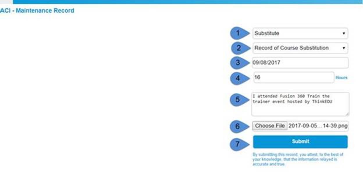 ACI Record of Course Substitution