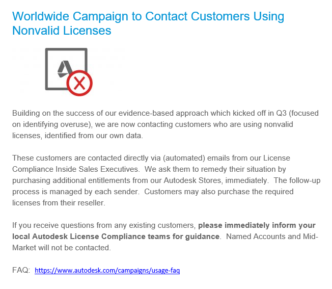 Worldwide Campain Nonvalid Licenses